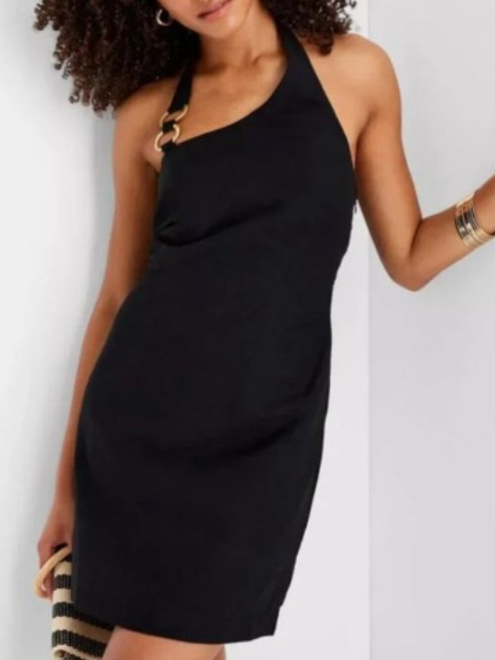 NWT Future Collective Jenee Naylor Ring Detail Halter Mini Dress 4 S
